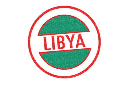Passport-style LIBYA rubber stamp over a white background.
