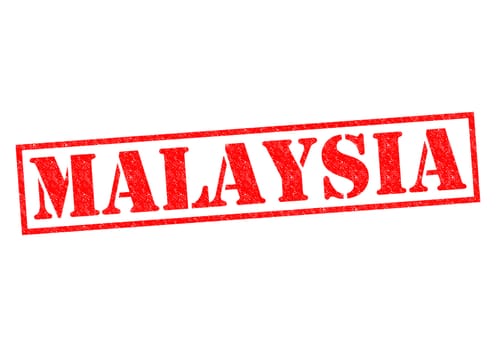 MALAYSIA Rubber Stamp over a white background.