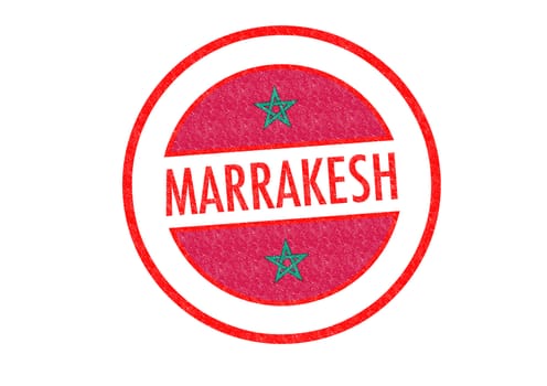 Passport-style MARRAKESH (Morocco) rubber stamp over a white background.