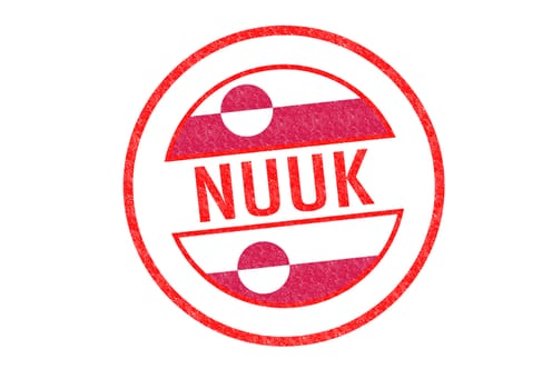 Passport-style NUUK (capital of Greenland) rubber stamp over a white background.