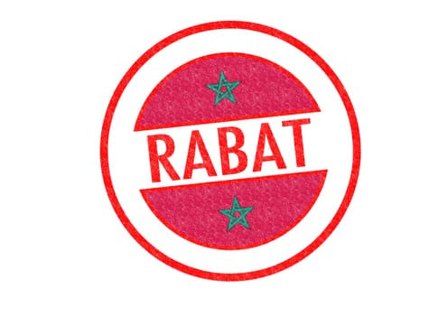 Passport-style RABAT (Morocco) rubber stamp over a white background.