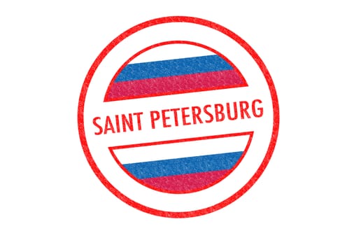 Passport-style SAINT PETERSBURG rubber stamp over a white background.