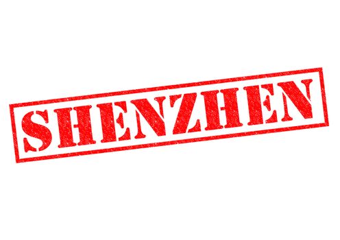 SHENZHEN (China) Rubber Stamp over a white background.