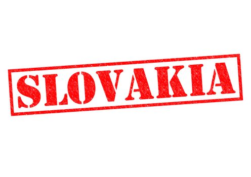 SLOVAKIA Rubber Stamp over a white background.