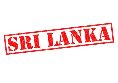 SRI LANKA rubber stamp over a white background.