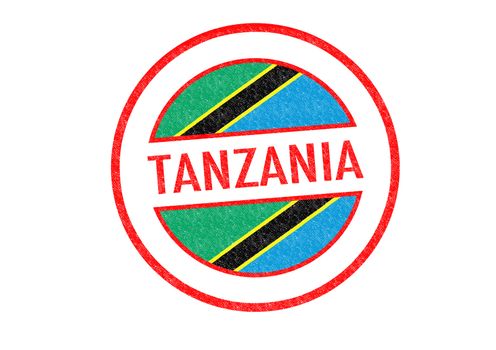 Passport-style TANZANIA rubber stamp over a white background.