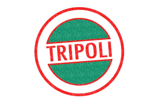 Passport-style TRIPOLI (Libya) rubber stamp over a white background.