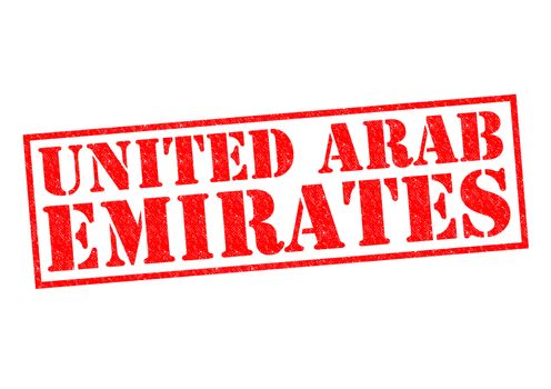 UNITED ARAB EMIRATES Rubber Stamp over a white background.