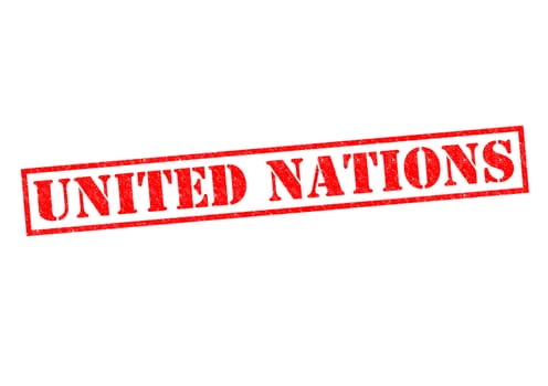 UNITED NATIONS Rubber stamp over a white background.