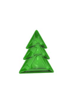 New Year's pine tree isolated on a white background. Christmas decoration.