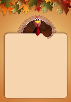 Thanksgiving Day background with turkey