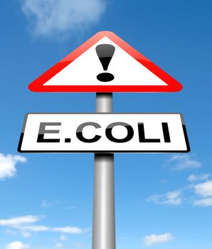 Illustration depicting a sign with an E coli concept.