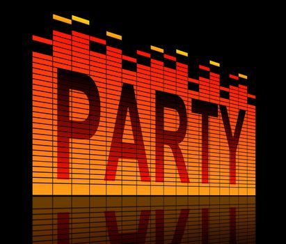 Illustration depicting graphic equalizer level bars with a party concept.