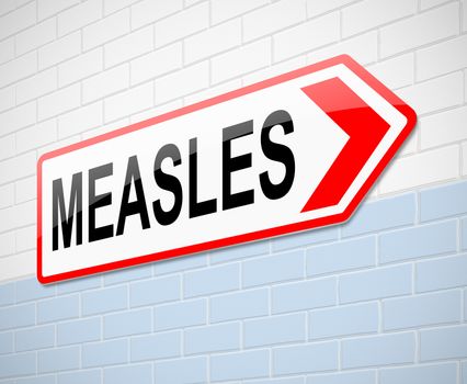 Illustration depicting a sign with a Measles concept.
