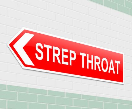 Illustration depicting a sign with a Strep Throat concept.