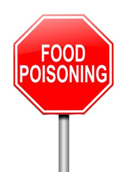 Illustration depicting a sign with a food poisoning concept.