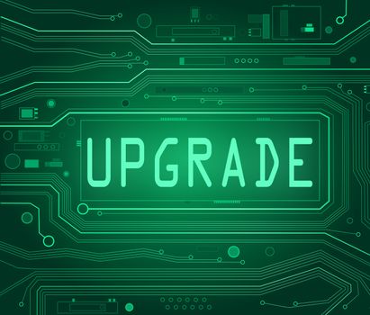 Illustration depicting a printed circuit board with an upgrade concept.