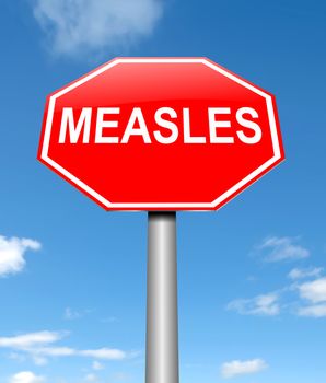 Illustration depicting a sign with a Measles concept.