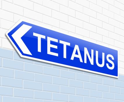 Illustration depicting a sign with a Tetanus concept.