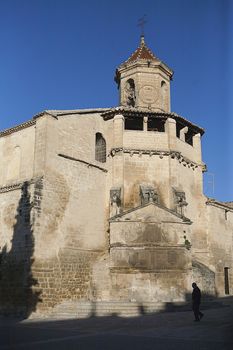 Square on May 1, with side front and source of the church of San Pablo, Ubeda, Jaen province, Spain