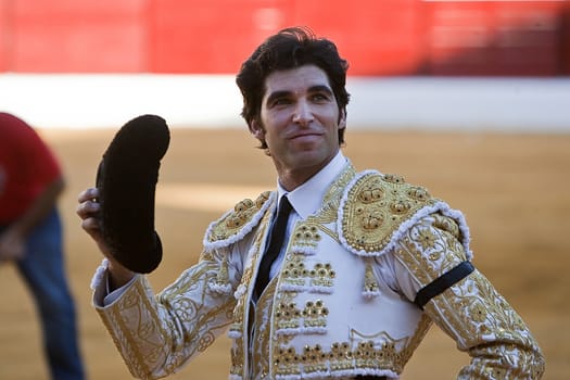 The Spanish Bullfighter Cayetano Rivera to the turning of honour, Sabiote, province of Jaen, Spain, 09 september 2011