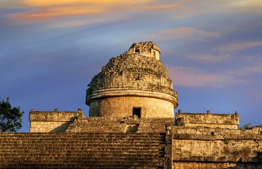 The observatory at Chichen Itza, mexoco, Yucatan