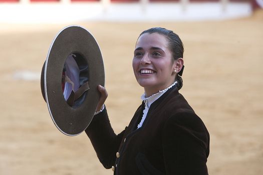 Noelia Mota, woman bullfighter on horseback spanish, Ubeda, Jaen, Spain, 29 september  2011