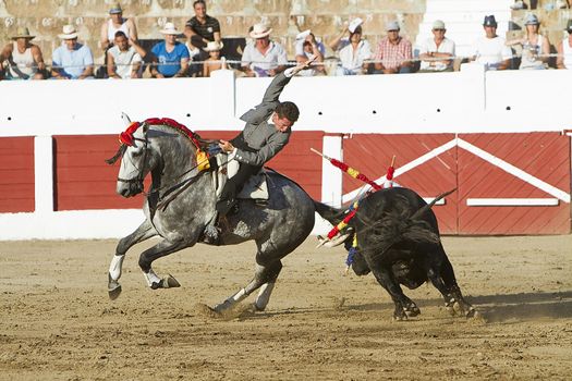 Leonardo Hernandez, bullfighter on horseback spanish, Linares, Jaen province, Spain, 29 august 2010