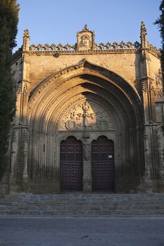 Sunset in the Gothic doorway of Church of Saint Paul, Ubeda, Jaen province, Spain