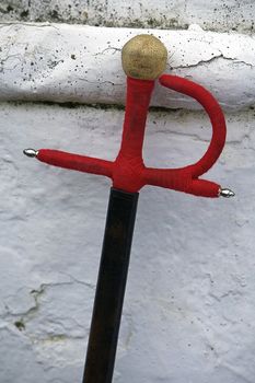 sword toreador supported on the white wall, Spain