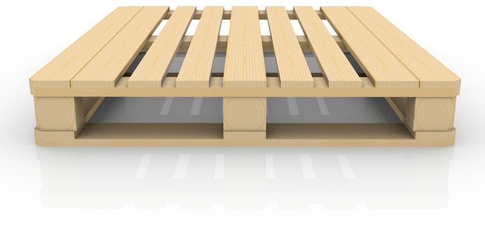 Wooden pallet. Isolated render on a white background