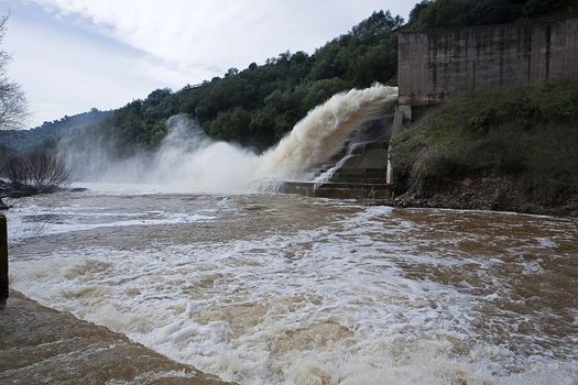Spillway of the dam of the Yeguas, Cordoba province, Spain