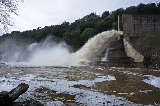 Spillway of the dam of the Yeguas, Cordoba province, Spain