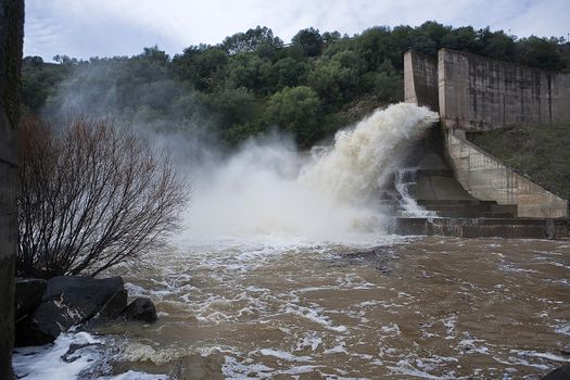 Spillway of the dam of the Yeguas, Cordoba province, Spain