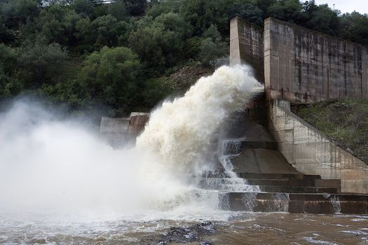 Spillway of the dam of the Yeguas, Cordoba province, Spain