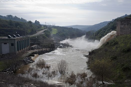 Spillway of the dam of the Yeguas, Cordoba province, Spain
