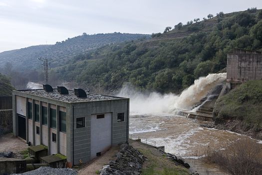 Spillway of the dam of the Yeguas, Cordoba province, Spain
