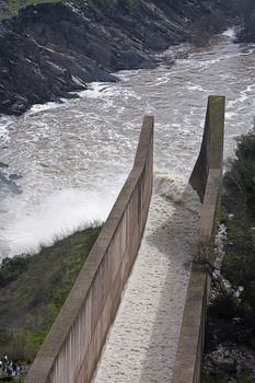 Spillway of the dam of the Yeguas, Cordoba province, Spain
