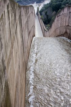 Spillway of the dam of the Yeguas, Cordoba province, Spain