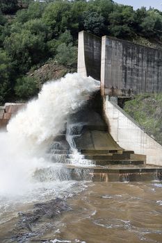 Spillway of the dam of the Yeguas, Cordoba province, Spain