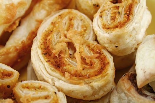 Pesto and parmesan pastries with other assorted pastries.
