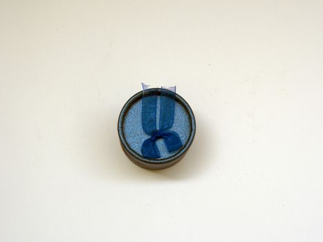nice blue jewelry box with a ribbon