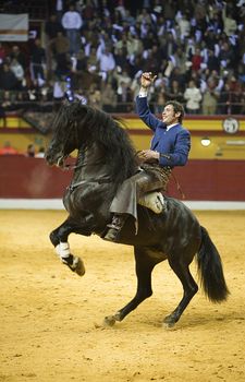 Miguel Angel Martin, bullfighter on horseback spanish, Atarfe, Granada province Spain, 1 February 2009