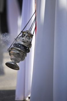 Censer of silver or alpaca to burn incense in the holy week, Spain