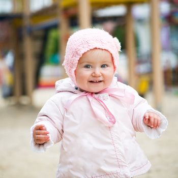 little baby on the playground