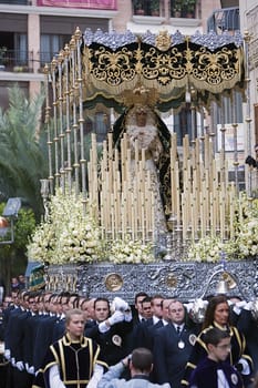 Brotherhood of the Virgen de la Esperanza in Holy week, Linares, Jaen province, Andalusia, Spain