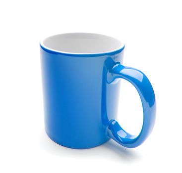 blue cup isolated on a white background