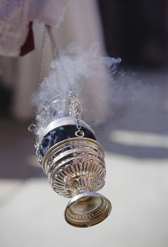 Censer of silver or alpaca to burn incense in the holy week, Spain