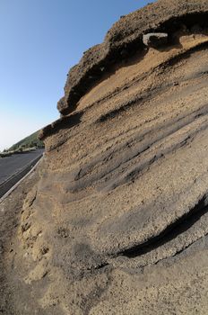 Ancient Volcanic Rocks near Volcano Teide in Tenerife, Spain