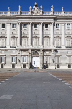 Vertical view of Madrid Royal Palace (Palacio de Oriente), Spain.